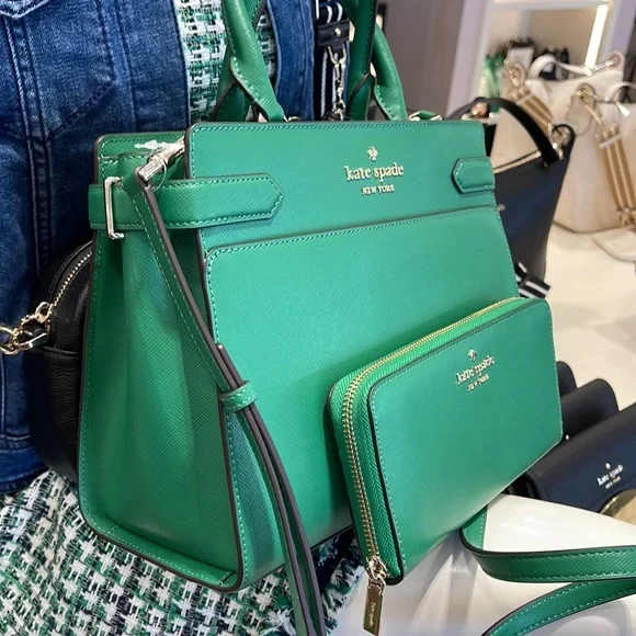 Kate Spade staci medium satchel
&
KSNY Staci Large Continental Wallet
Green Bean - Picture 7 of 16